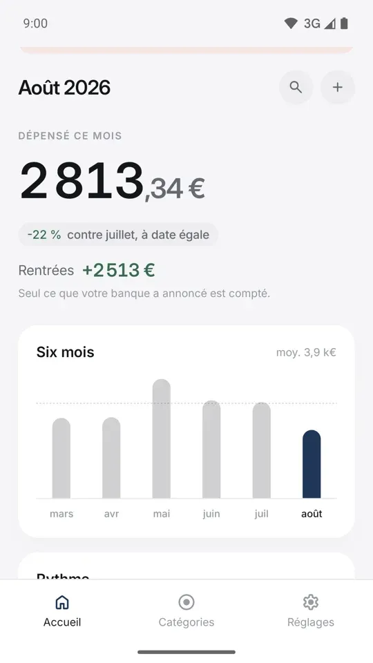 Écran d'accueil de Beans